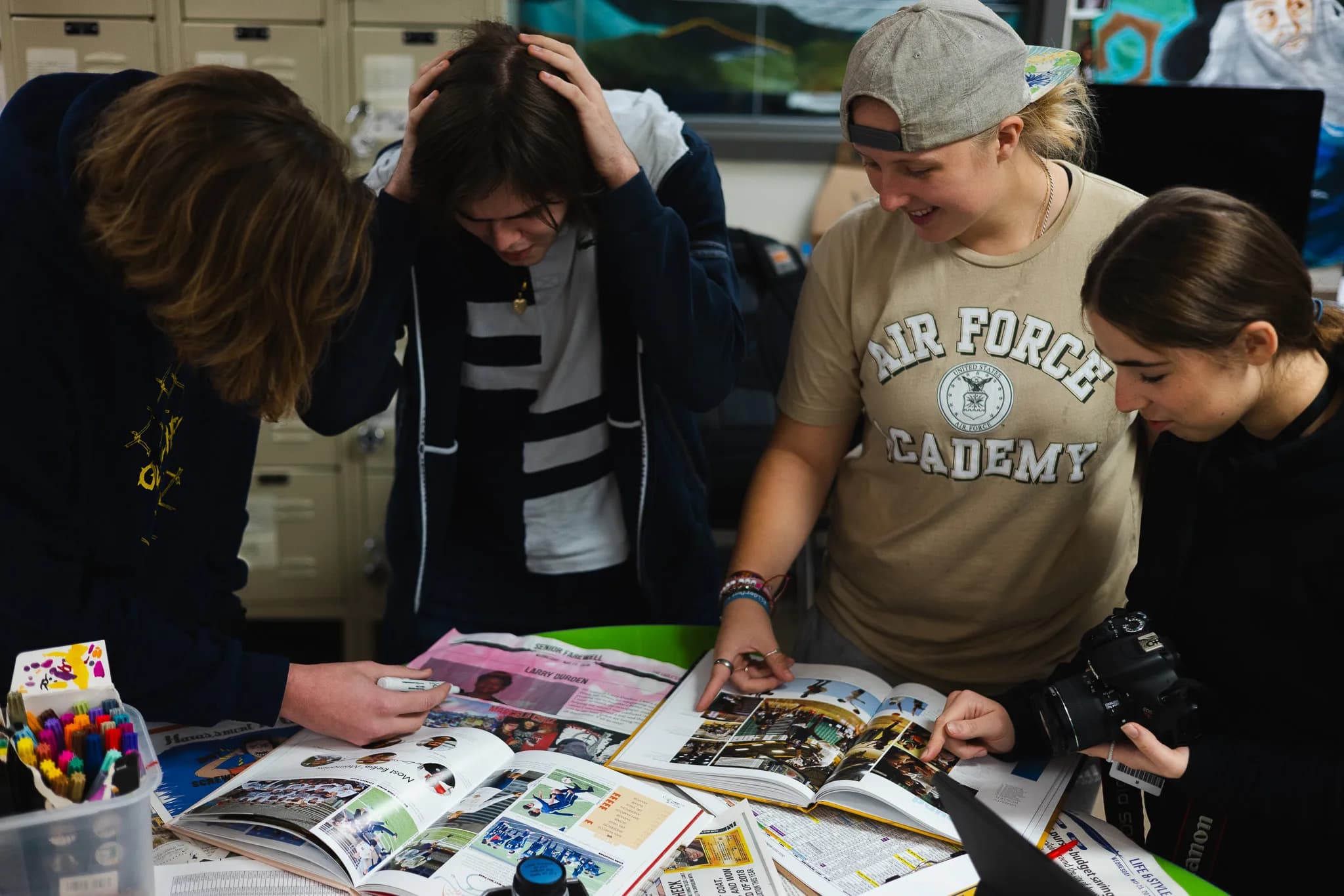 Student working on a creative design project